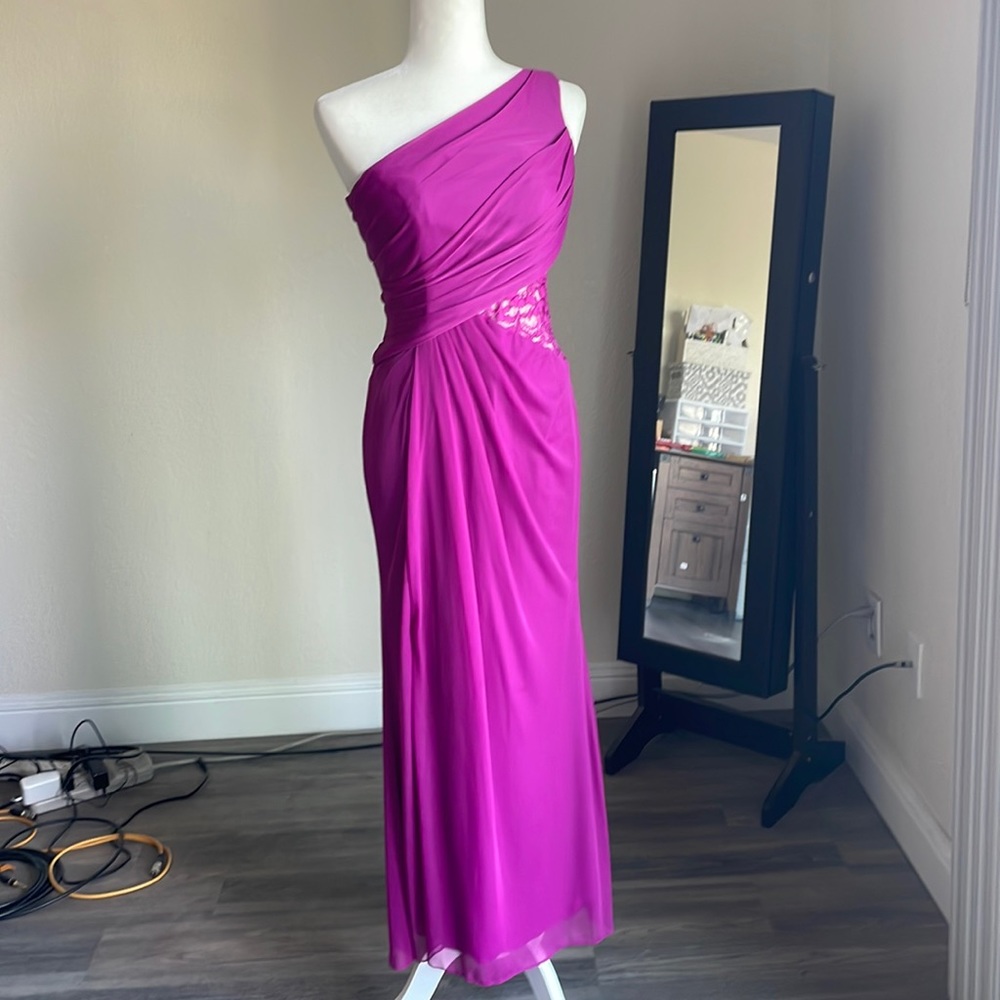 David’s Bridal pink bridesmaids dress